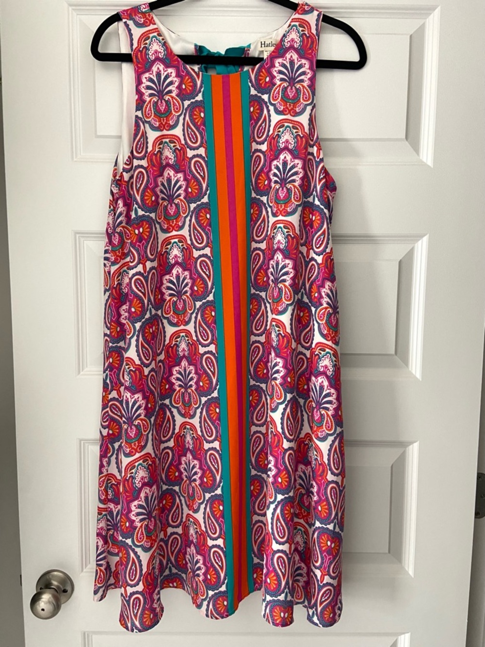 Hatley Pink & Teal Paisley Sleeveless Shift Dress - Size L